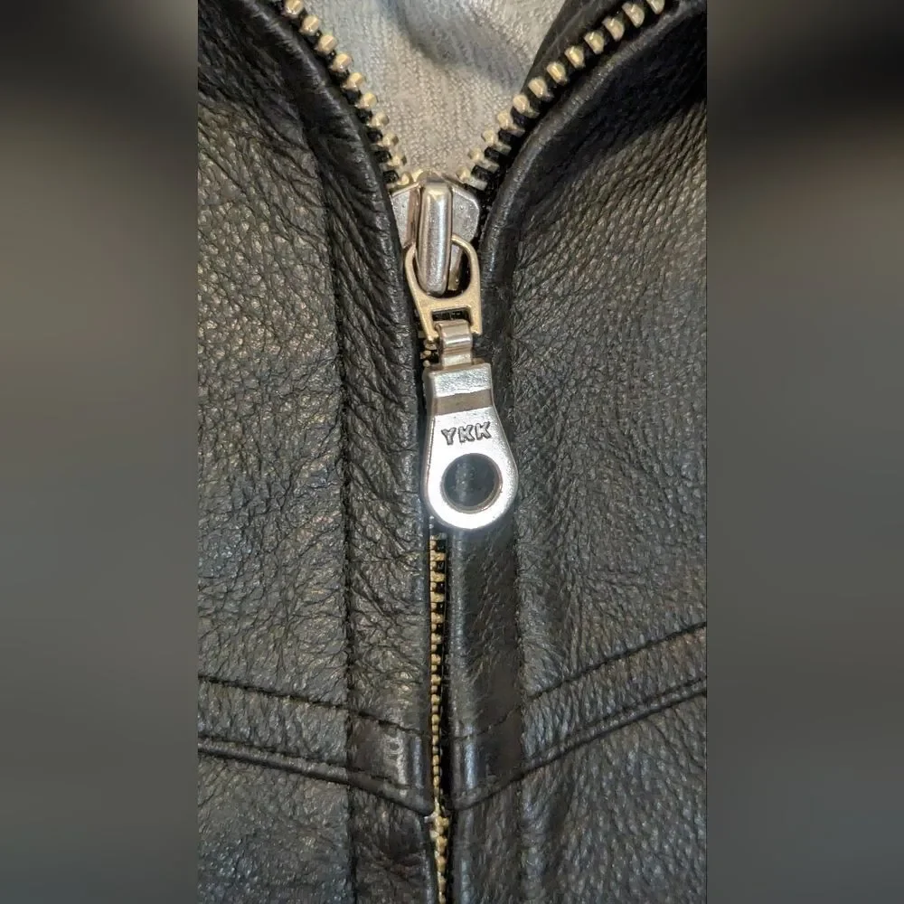 Maxima Wilsons Leather Vintage Womens Jacket Large Black Lined Coat Moto Grunge - Picture 8 of 10